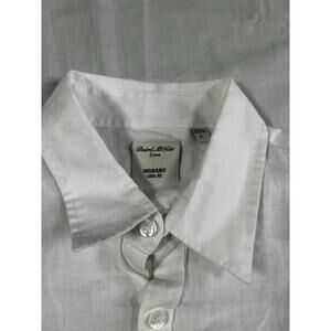 Murano Baird McNutt Men White Button-Up L Linen Quiet Luxury Old Money Preppy